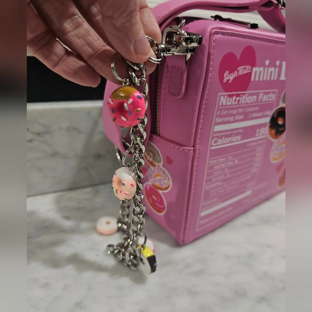 Dolls Kill Sugar Thrillz Donut Looking Like A Snack Crossbody Bag Pink Purse 💗 - Picture 8 of 16